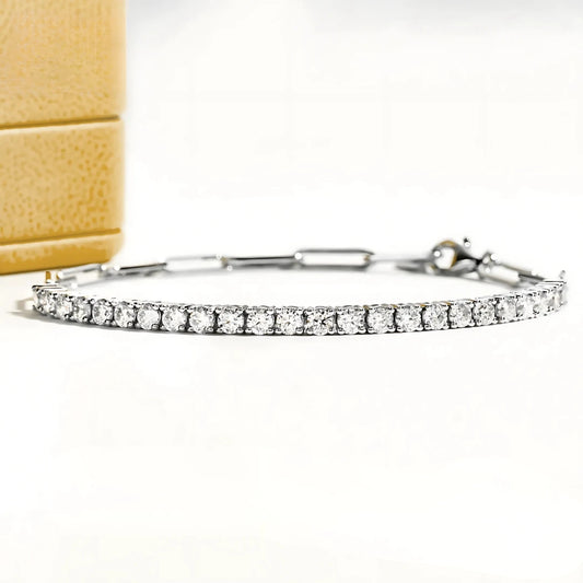 Bracelete Horizonte Cósmico em Cristal de Moissanite