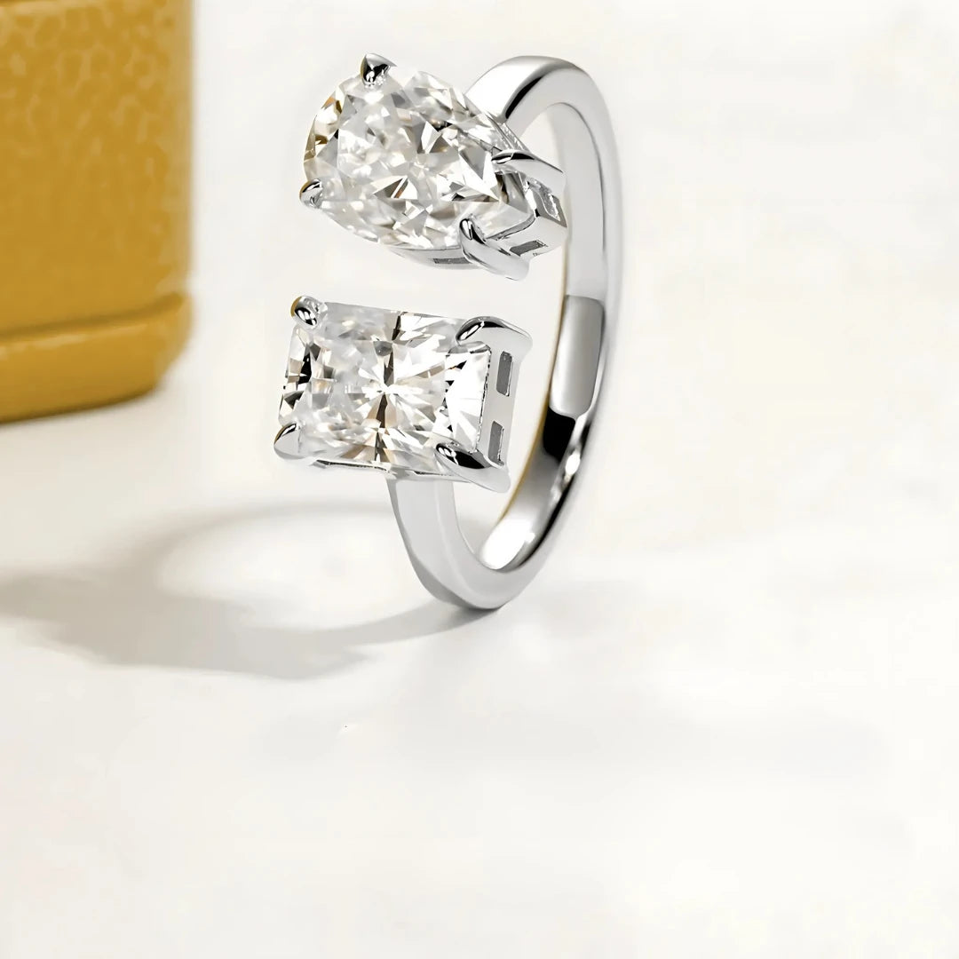 Anel Espaço Tempo com Cristal de Moissanite