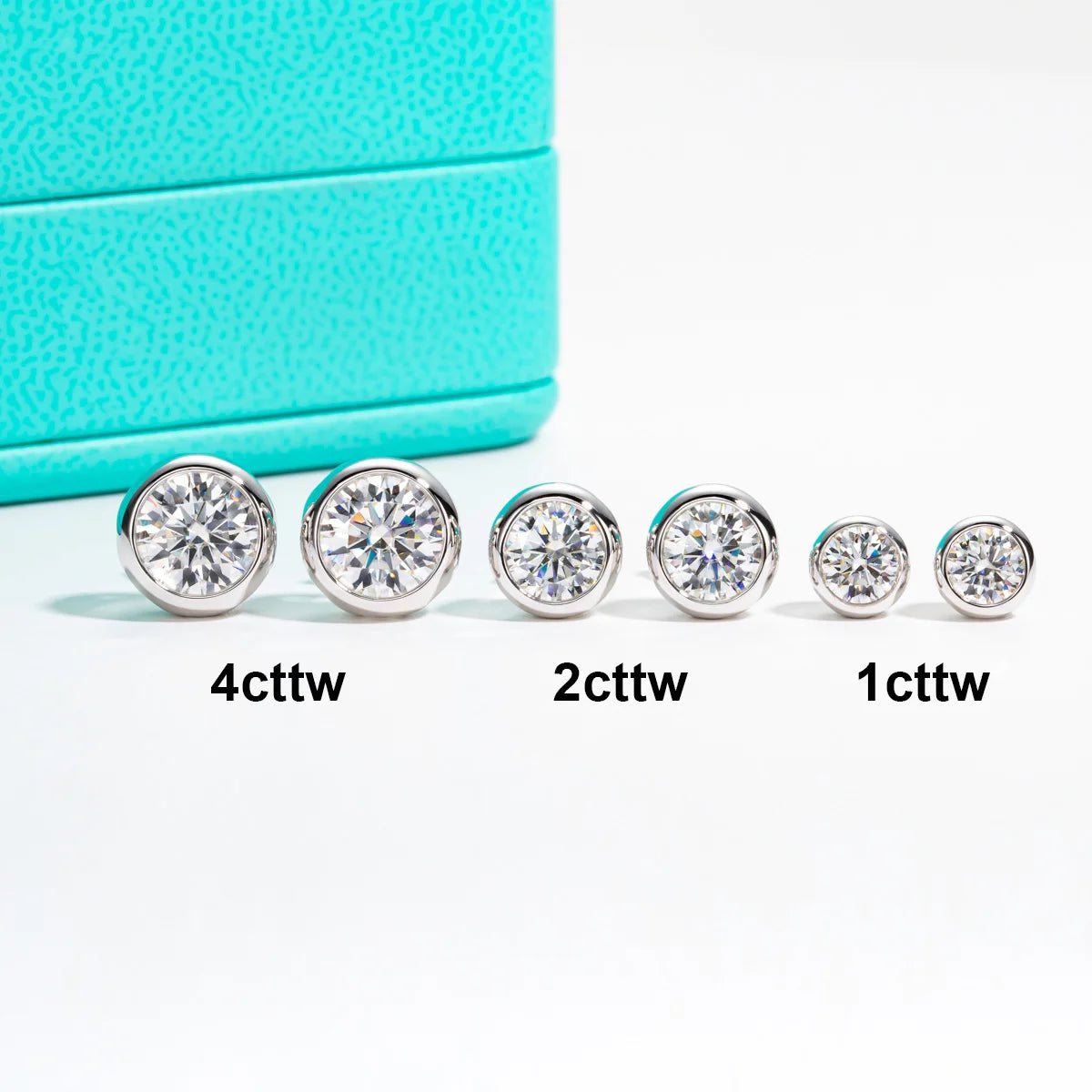 Conjunto Colar e Brinco Centro Celeste em Cristal de Moissanite
