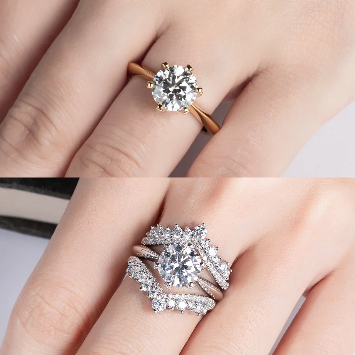Anel Luz Primordial com Cristal de Moissanite