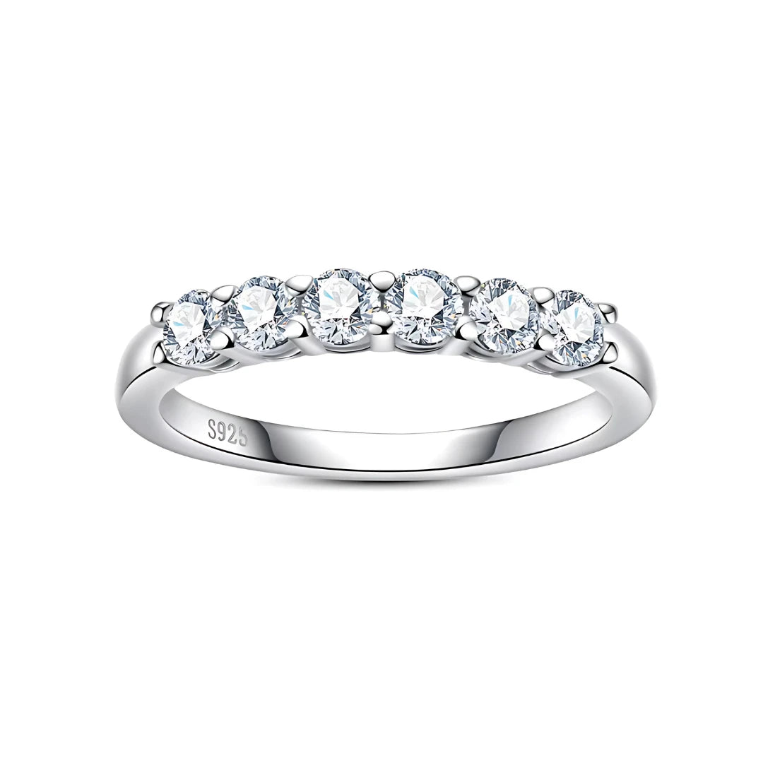 Meia Aliança Luminar Eterno em Cristal de Moissanite