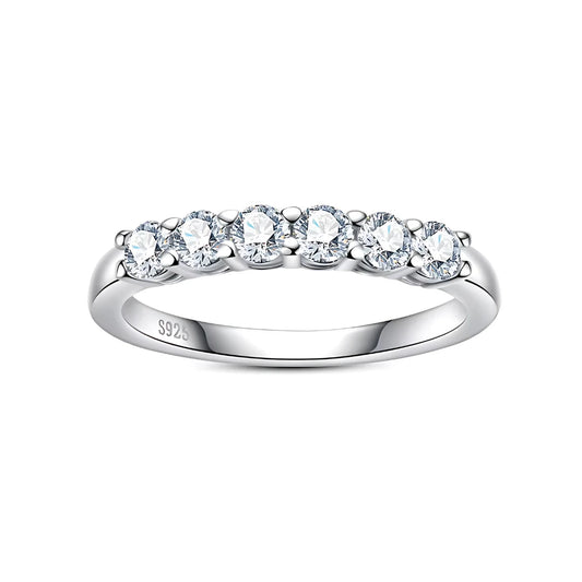 Meia Aliança Luminar Eterno em Cristal de Moissanite