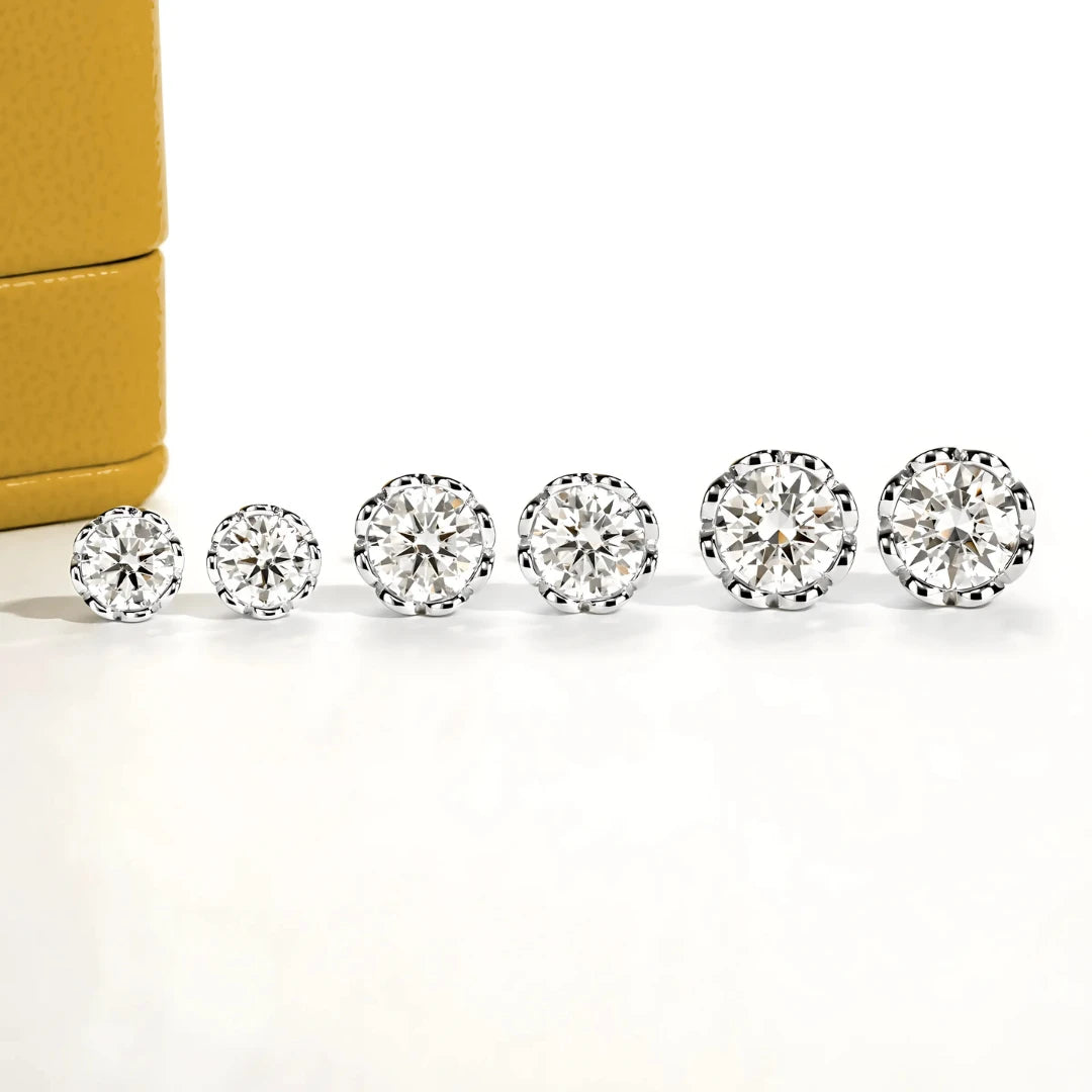 Brinco Floral em Cristal de Moissanite