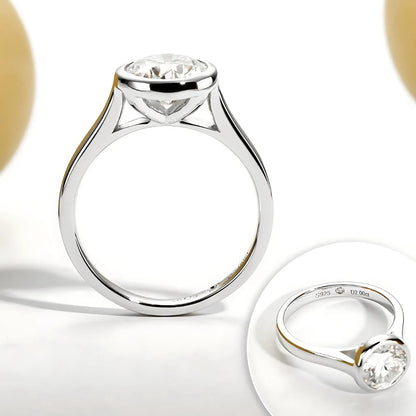 Anel Ponto Mítico com Cristal de Moissanite
