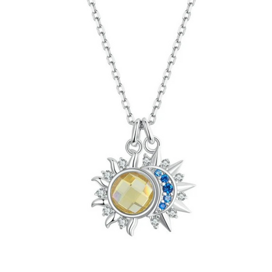 Colar Celestial Harmonia Banhado à Ouro Branco 18k