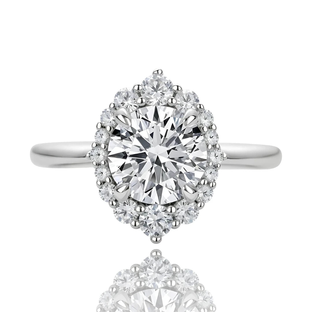Anel Rainha do Esplendor com Cristal de Moissanite