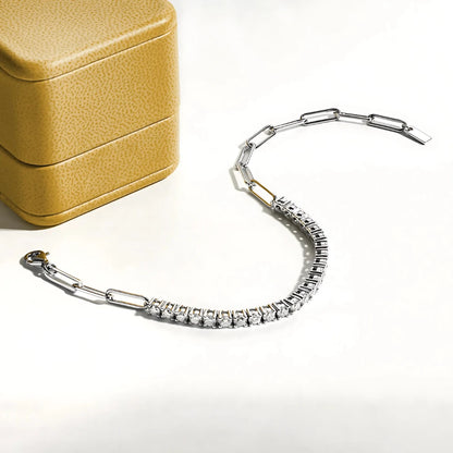 Bracelete Horizonte Cósmico em Cristal de Moissanite