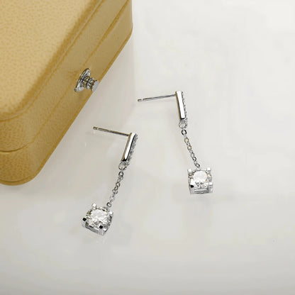 Brinco Luar da Vida em Cristal de Moissanite