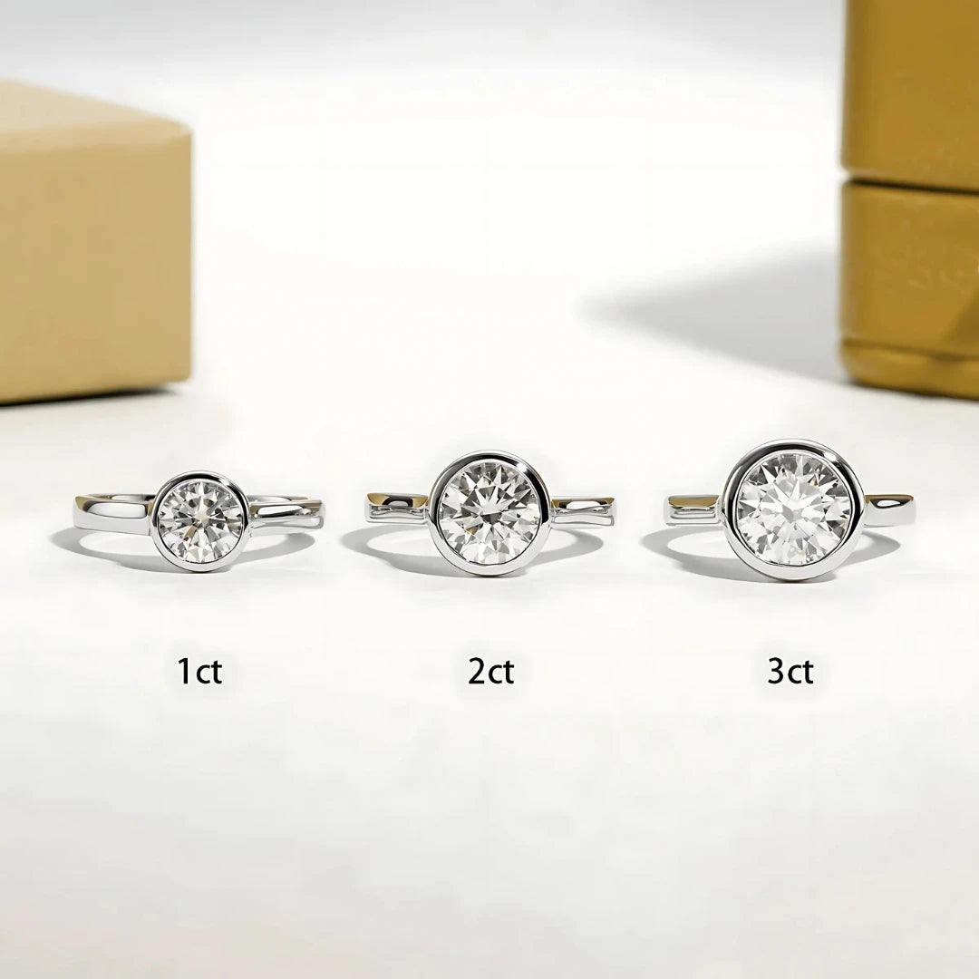 Anel Ponto Mítico com Cristal de Moissanite