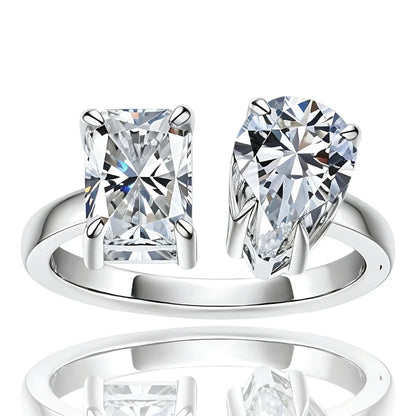 Anel Espaço Tempo com Cristal de Moissanite
