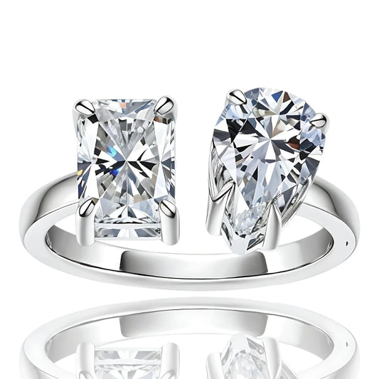 Anel Espaço Tempo com Cristal de Moissanite