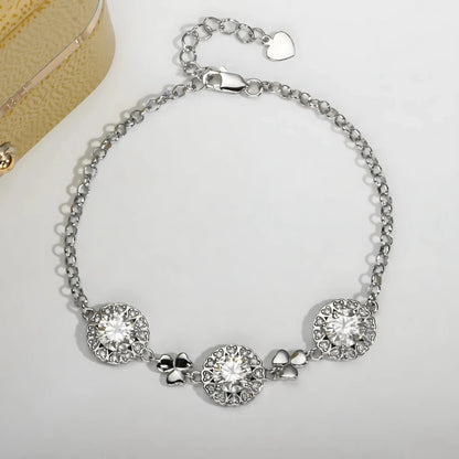 Bracelete Laços do Coração em Cristal de Moissanite