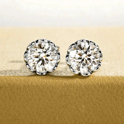 Brinco Floral em Cristal de Moissanite