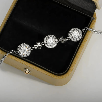 Bracelete Laços do Coração em Cristal de Moissanite