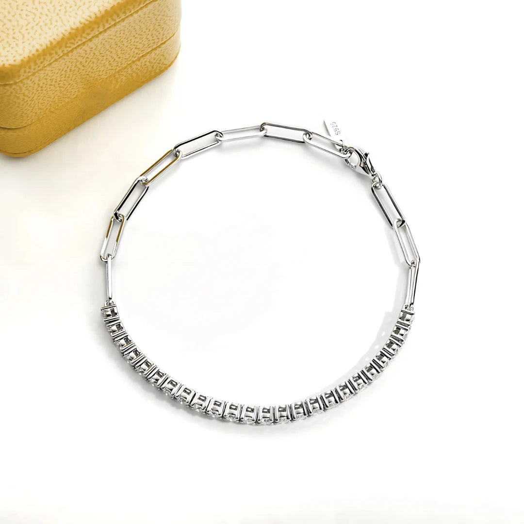 Bracelete Horizonte Cósmico em Cristal de Moissanite