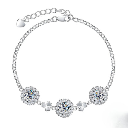 Bracelete Laços do Coração em Cristal de Moissanite