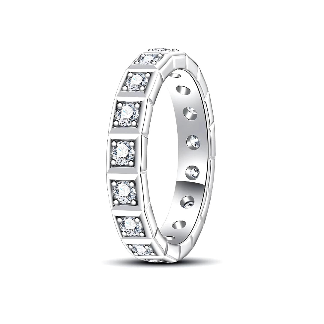 Anel Estrela Perene em Cristal de Moissanite