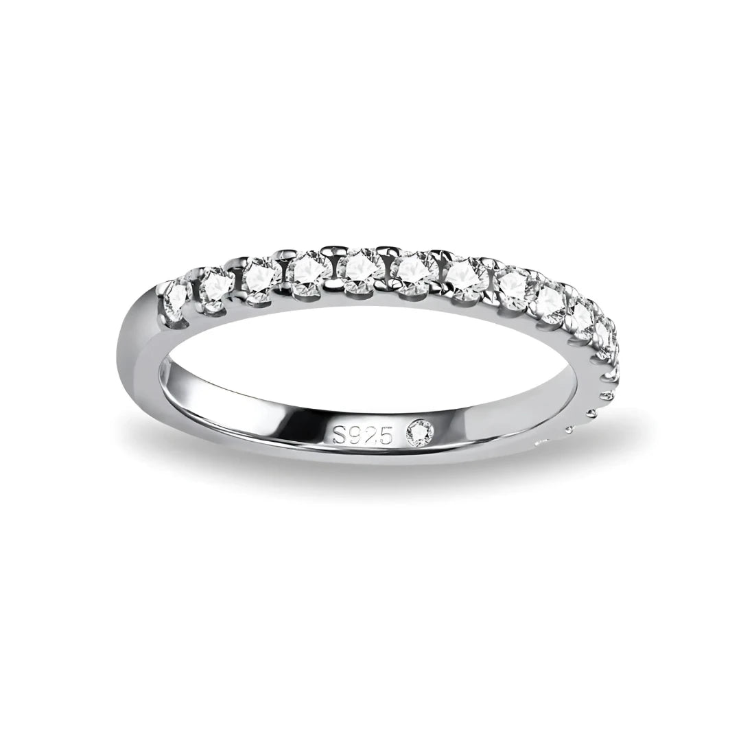 Meia Aliança Princesa Celeste com Cristal de Moissanite