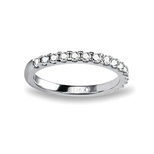 Meia Aliança Princesa Celeste com Cristal de Moissanite