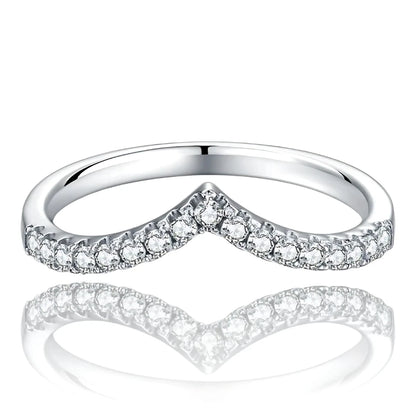 Meia Aliança Toque de Seda com Cristal de Moissanite