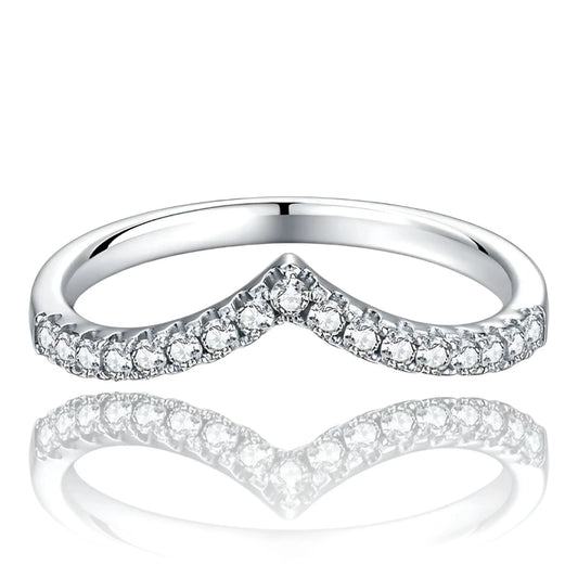 Meia Aliança Toque de Seda com Cristal de Moissanite