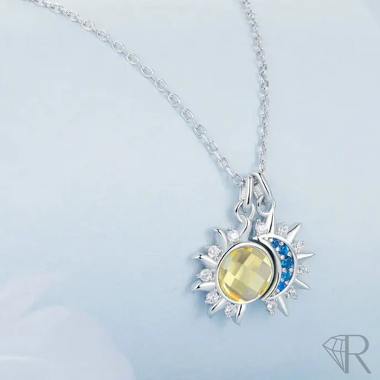 Colar Celestial Harmonia Banhado à Ouro Branco 18k