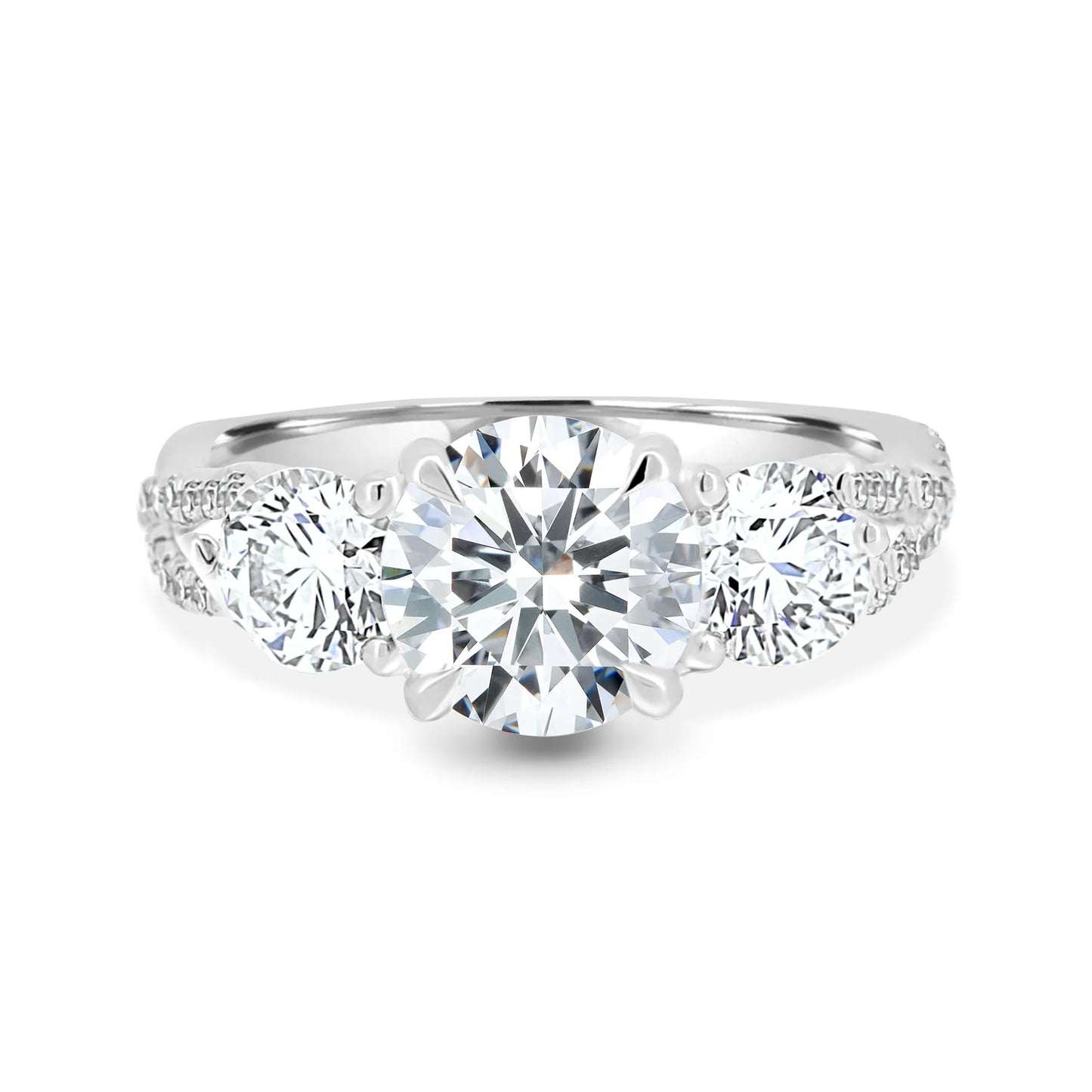 Anel Tríade da Luz com Cristal de Moissanite