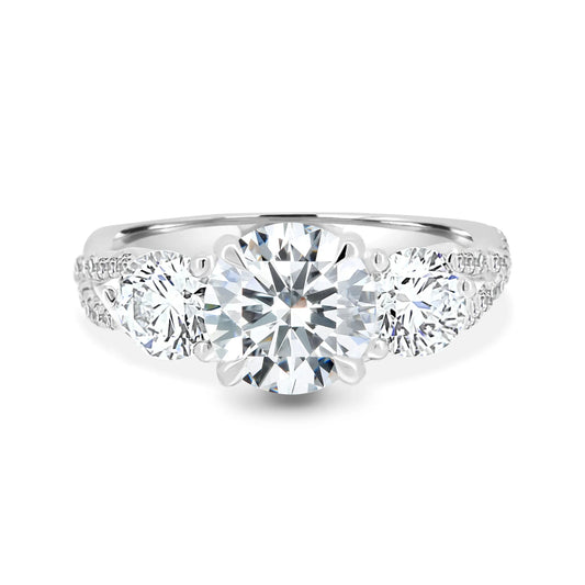 Anel Tríade da Luz com Cristal de Moissanite
