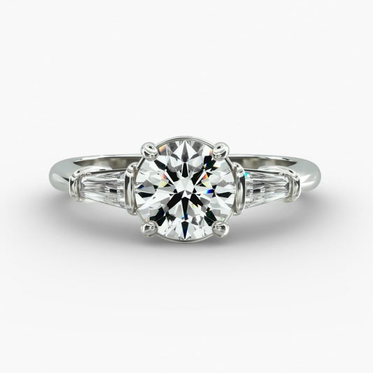 Anel Cometa Celeste com Cristal de Moissanite