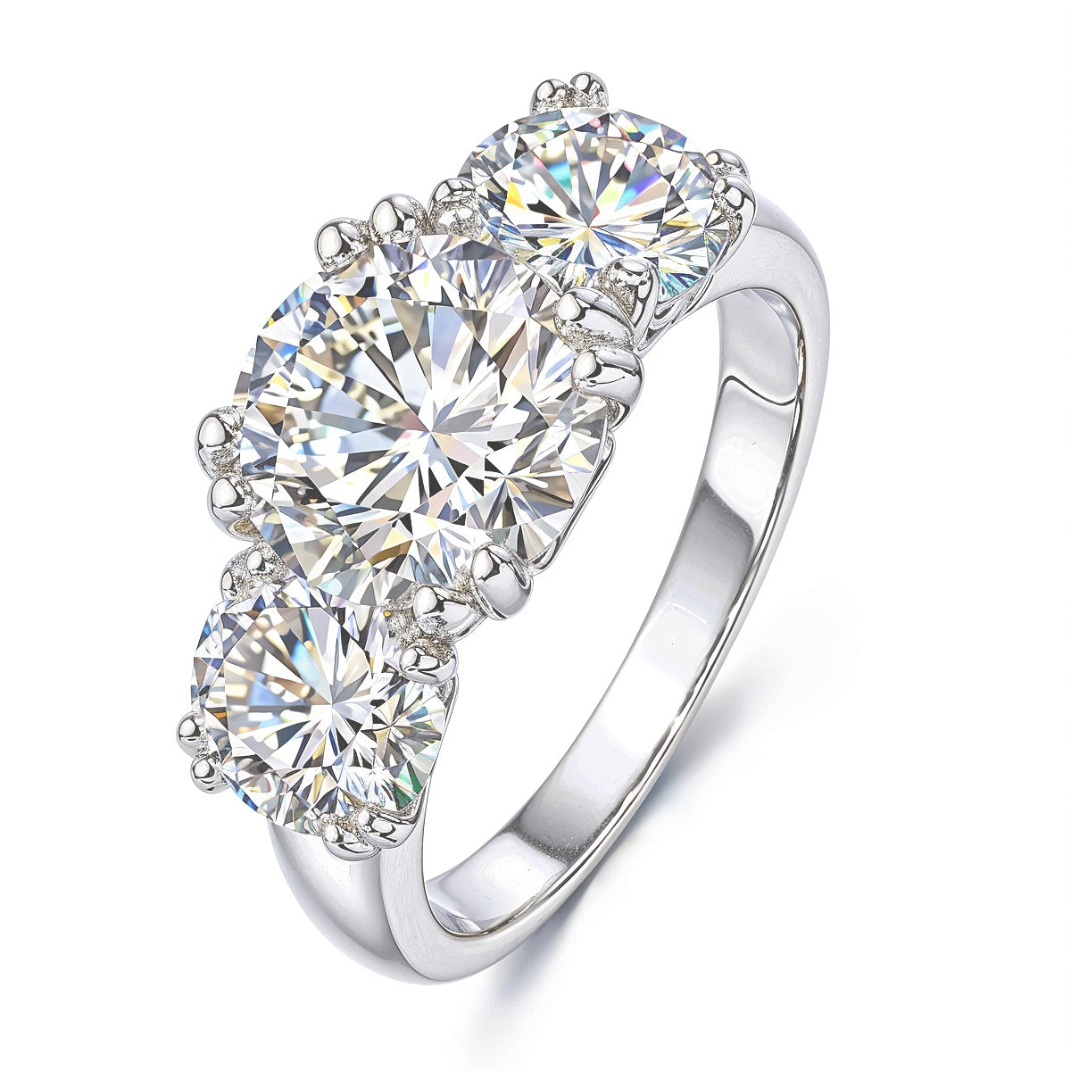 Anel 3 Divindades da Luz com Cristal de Moissanite