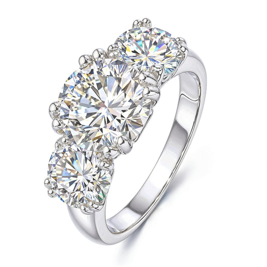 Anel 3 Divindades da Luz com Cristal de Moissanite