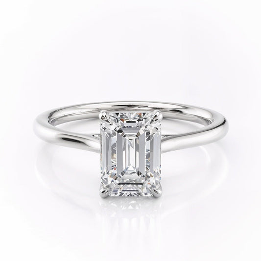 Anel Esmeralda Brilhante em Cristal de Moissanite
