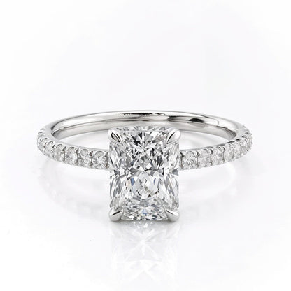 Anel Esmeralda Radiante com Cristal de Moissanite