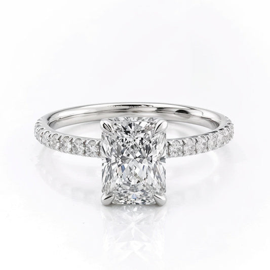Anel Esmeralda Radiante com Cristal de Moissanite