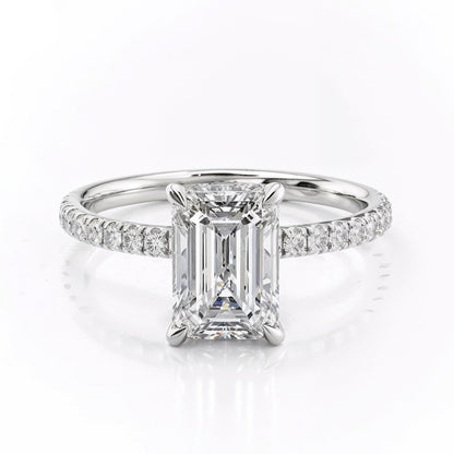 Anel Esmeralda Cósmica em Cristal de  Moissanite