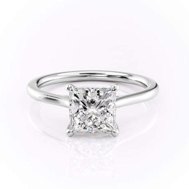 Anel Princesa Cintilante com Cristal de Moissanite