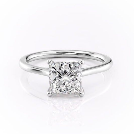Anel Princesa Cintilante com Cristal de Moissanite