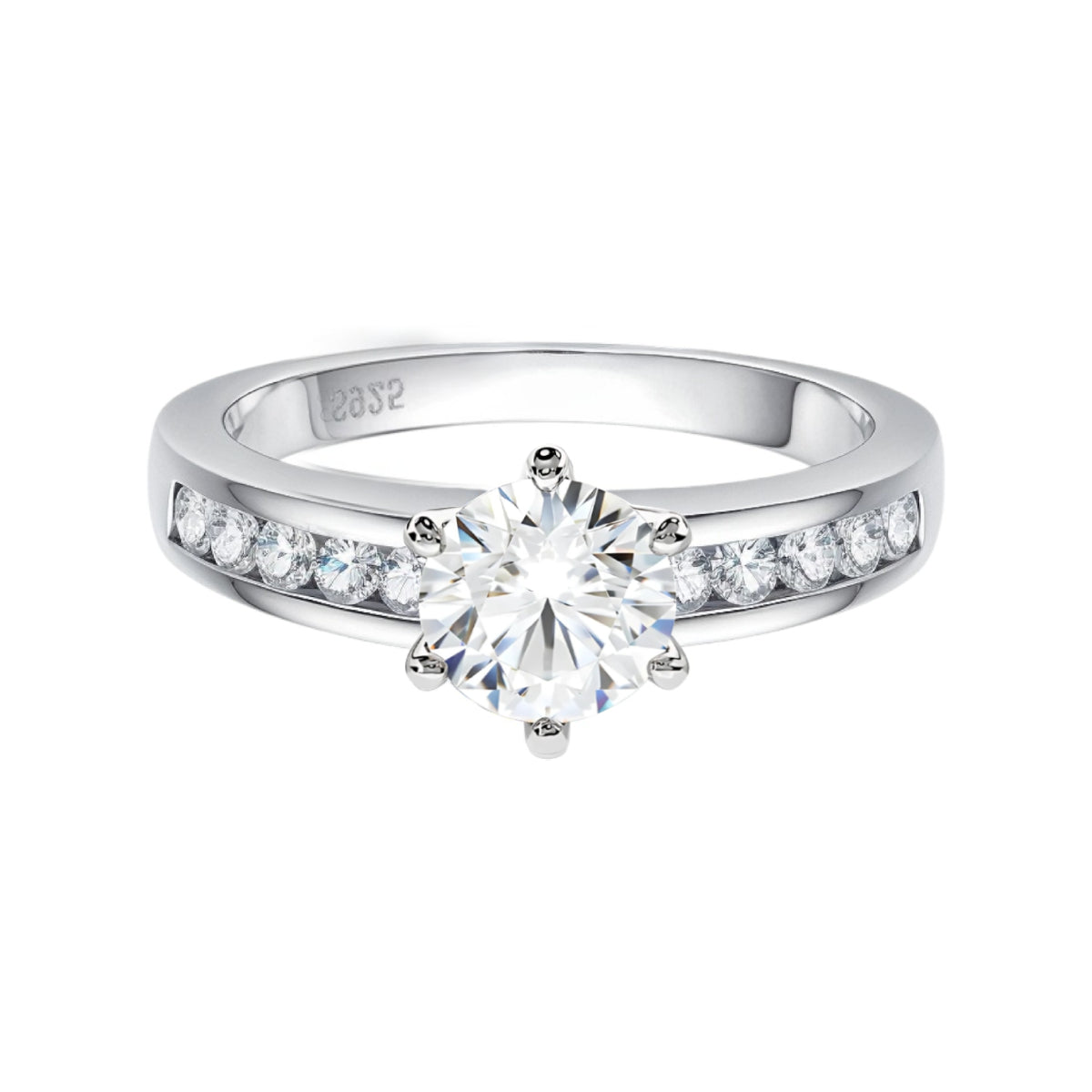 Anel Cometa Real com Cristal de Moissanite