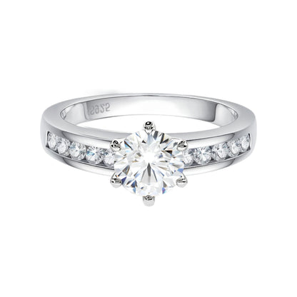 Anel Cometa Real com Cristal de Moissanite