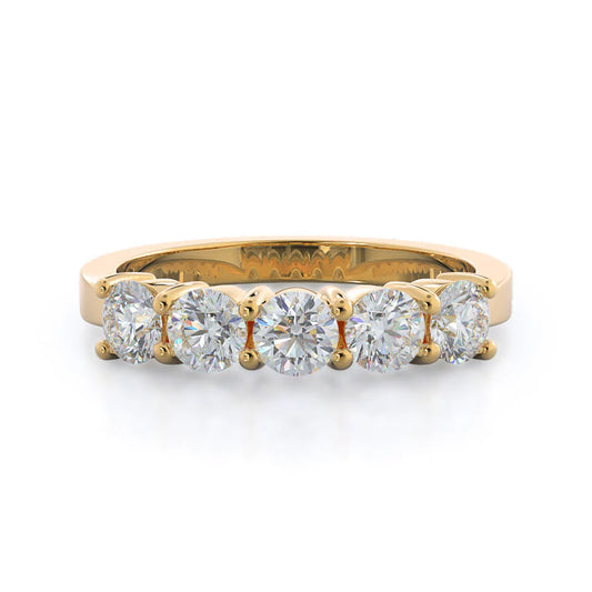 Meia Aliança Crepúsculo Radiante em Cristal de Moissanite